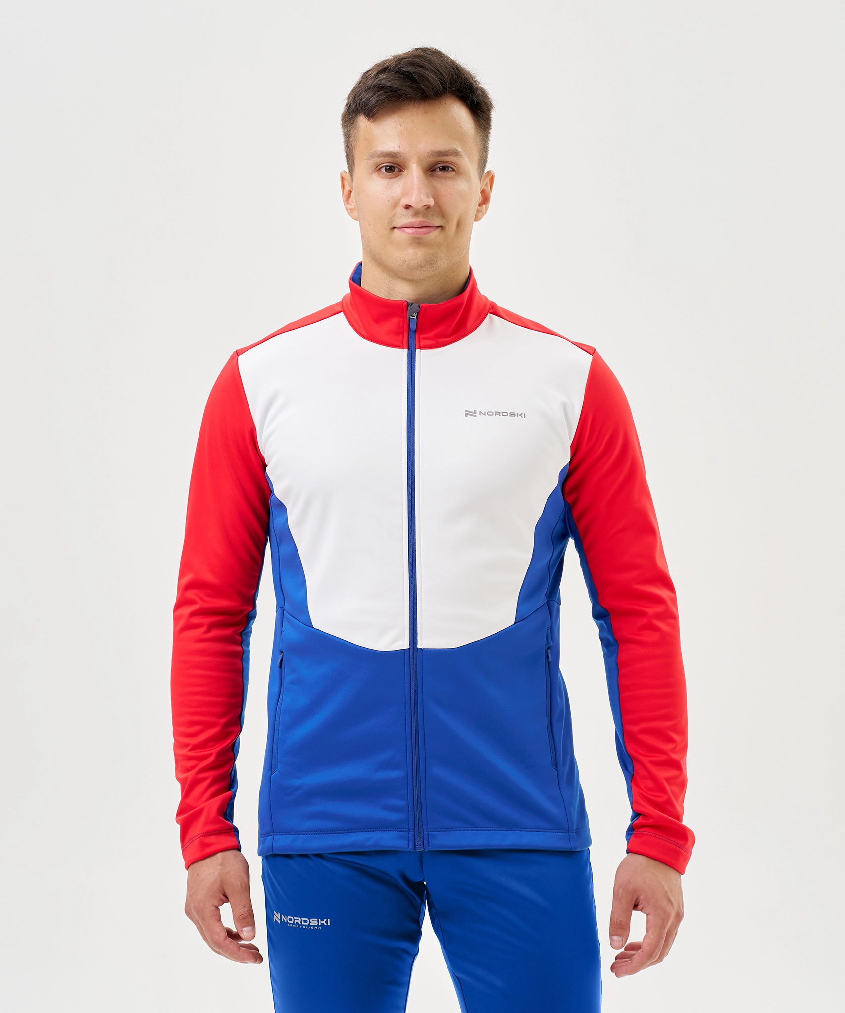 Тренировочная куртка Nordski Advance White/True Blue/Black