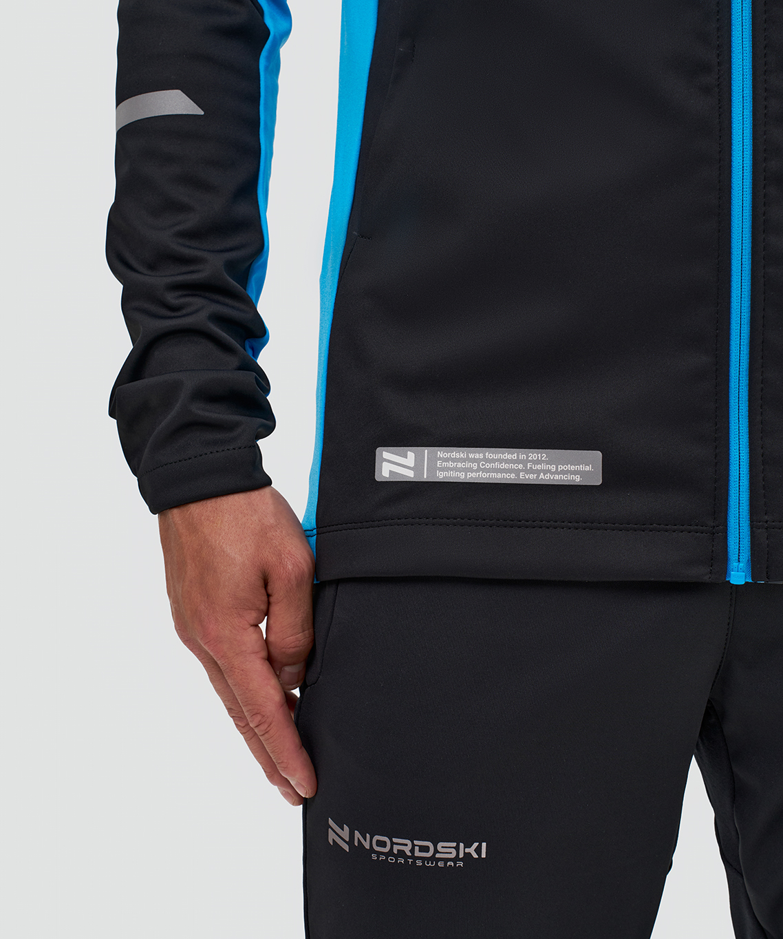 Тренировочная куртка Nordski Pro 2.0 White/Black/Light Blue